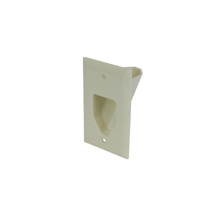 Cable Wholesale 1-Gang Recessed Low Voltage Cable Plate, Lite Almond 45-0001-LA
